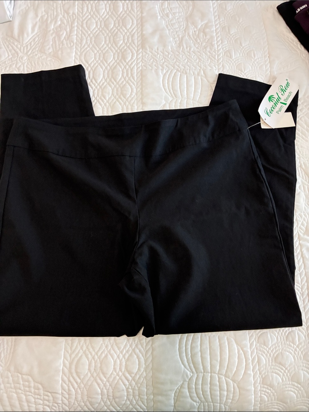 Coconut Row Black Pull-On Wide Leg Pants